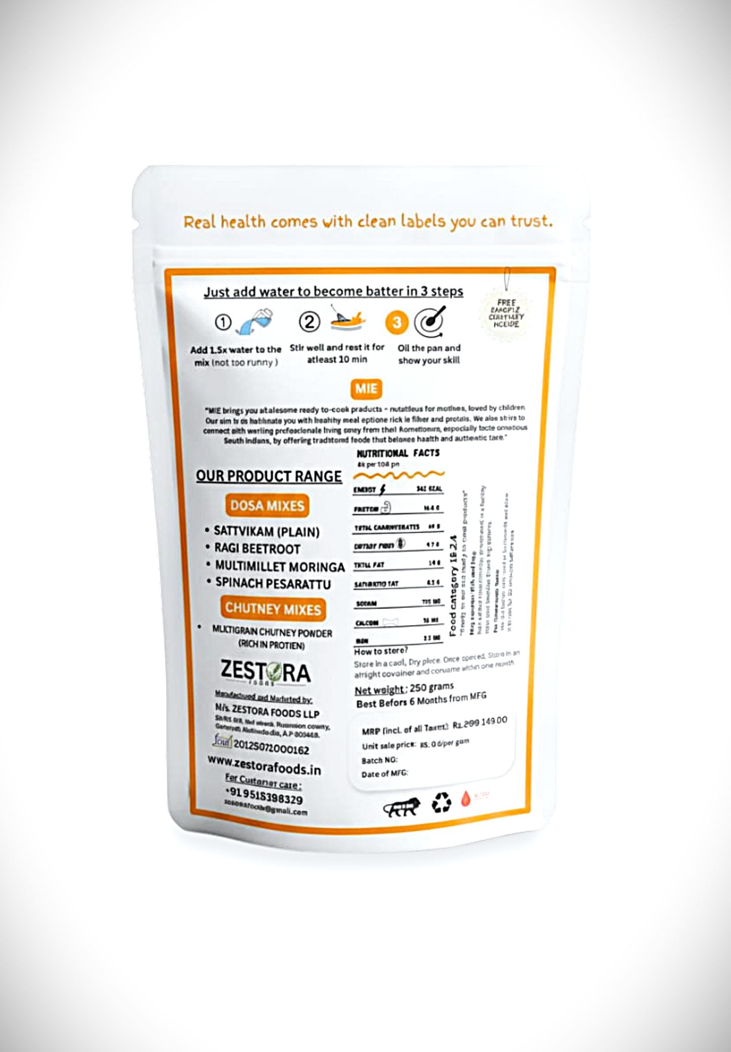 JOWAR CARROT DOSA MIX