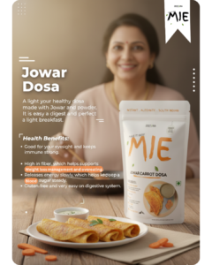 Jowar Carrot Dosa pista milk mix